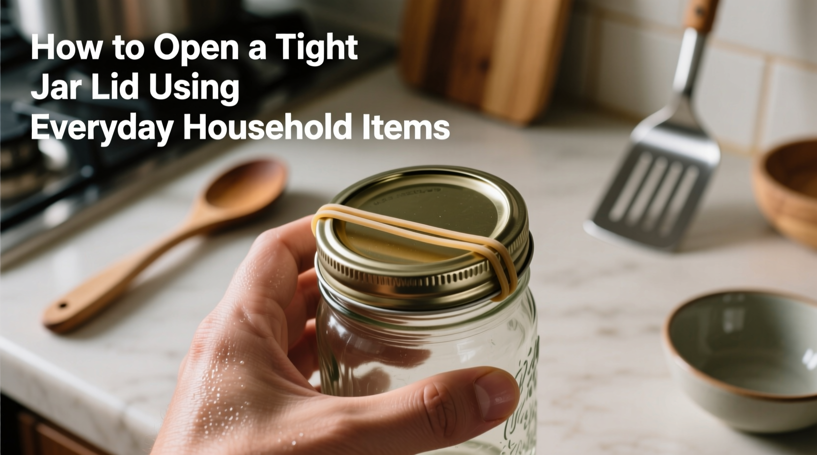 how to open a tight jar lid using everyday household items