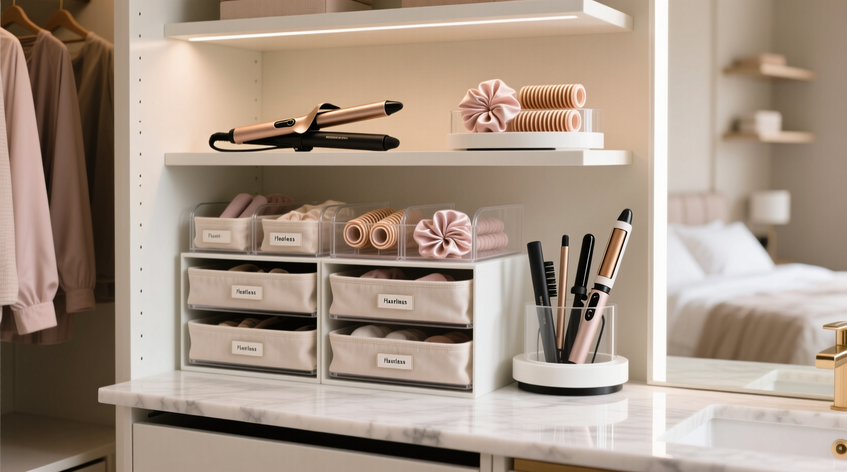 closet organization tips for curly hair stylists