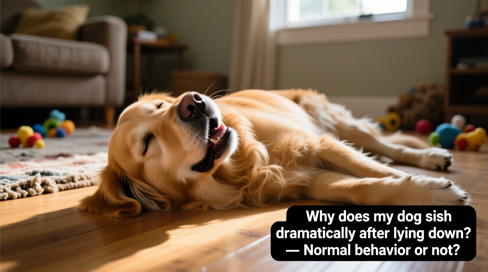 why does my dog sigh dramatically after lying down normal behavior or not