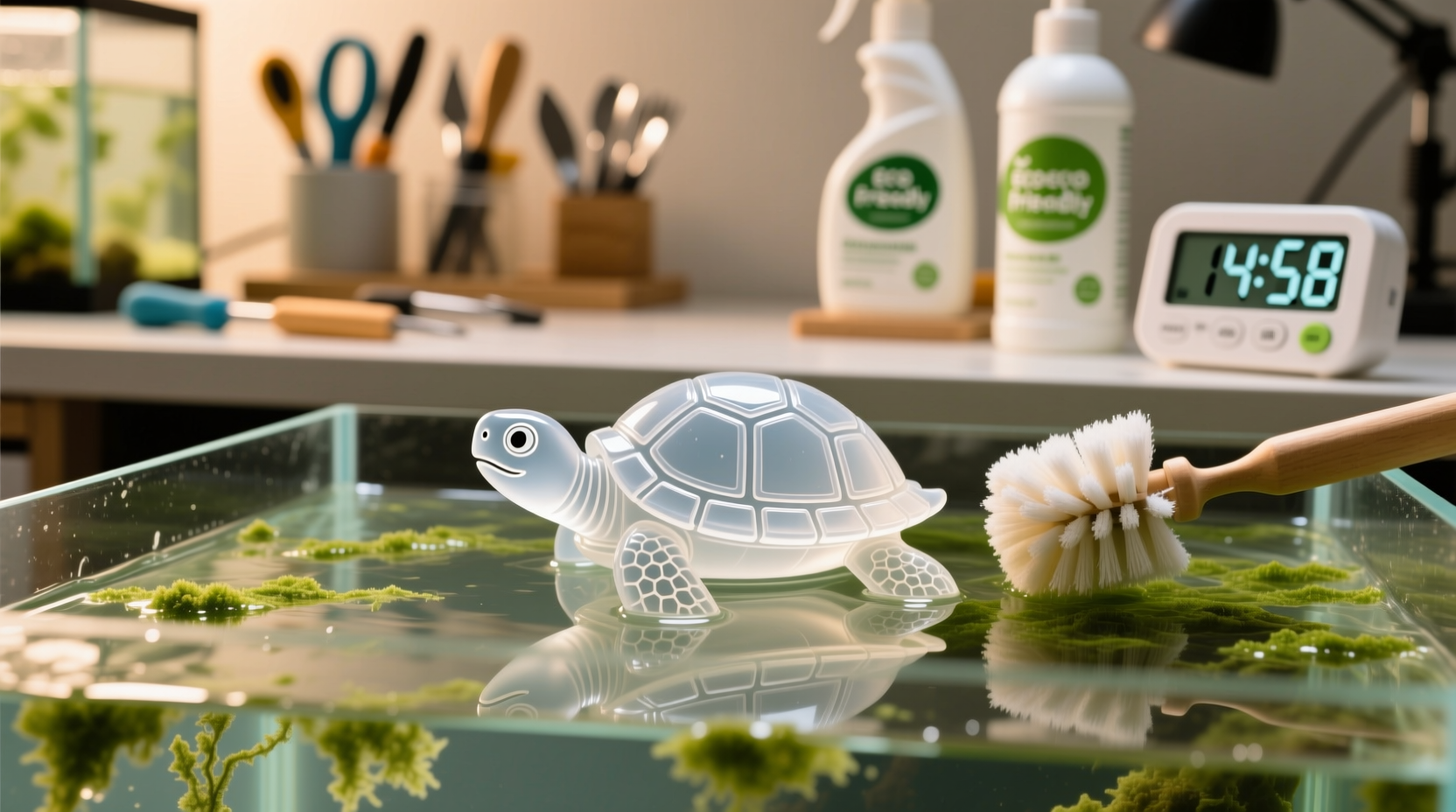 algae stain removal for turtle tank accessories
