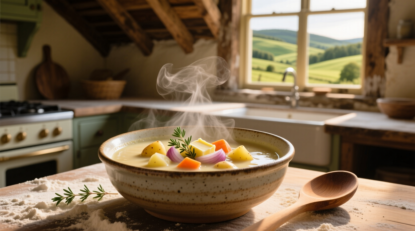 hearty homemade potato soup from the countryside