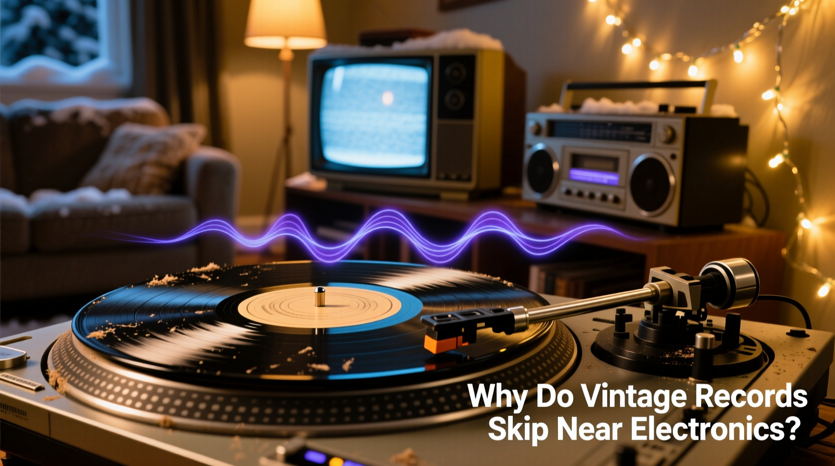 why do vintage christmas records skip when played near electronic devices