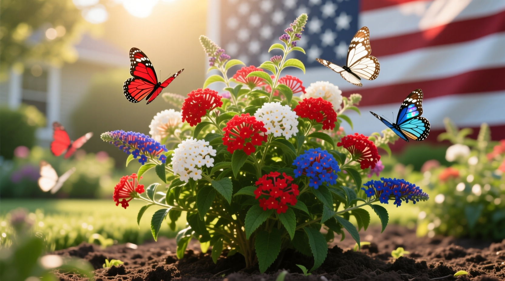 fourth of july butterfly bush