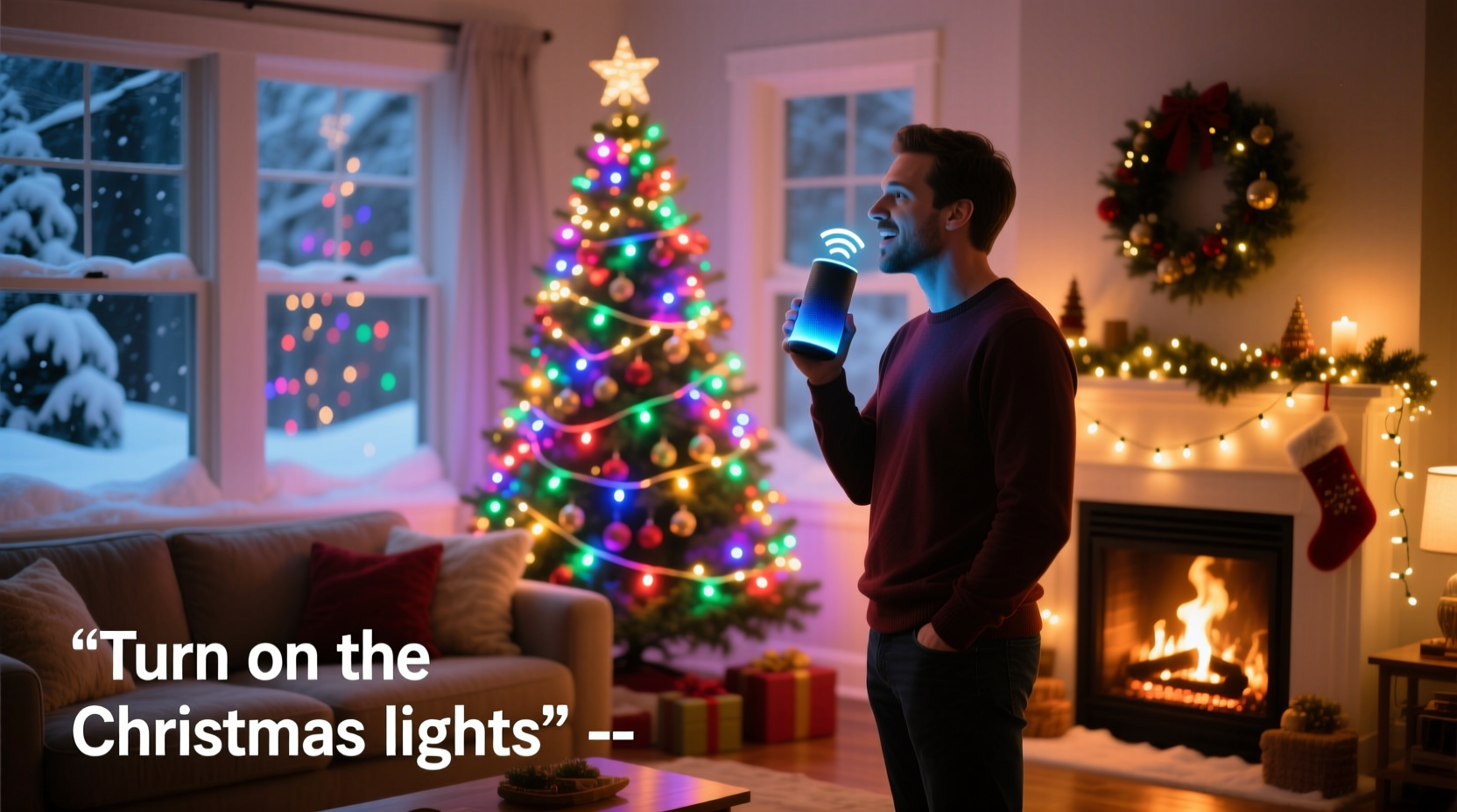 can you use voice commands to turn on smart christmas lights