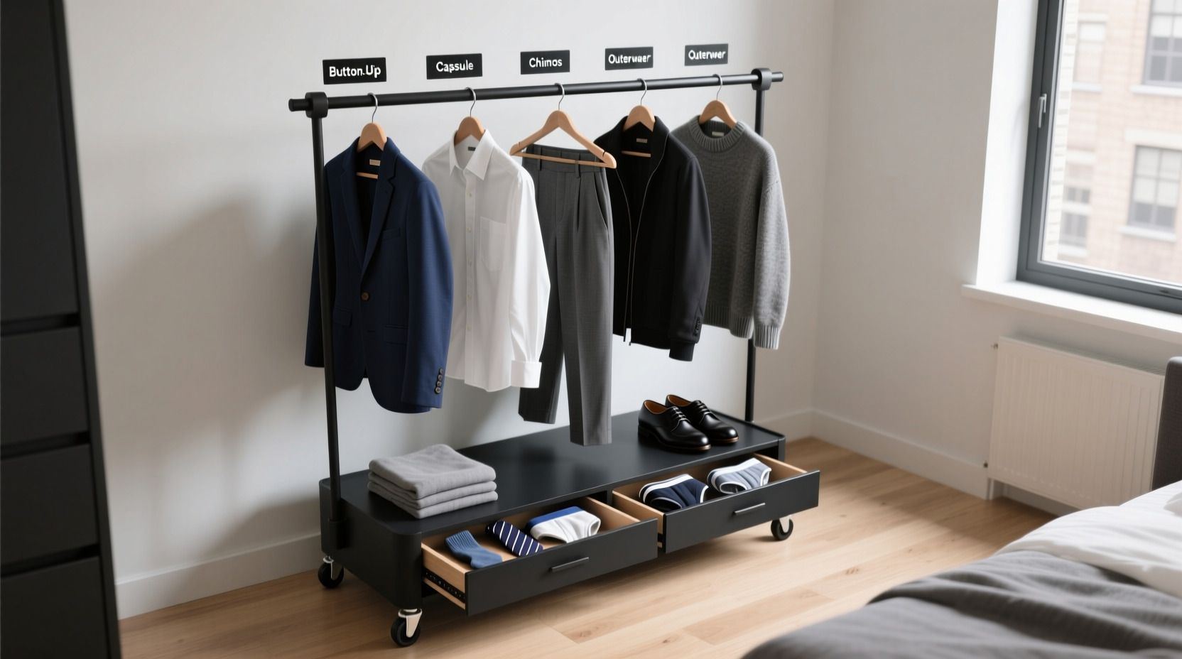 closet organization tips for men