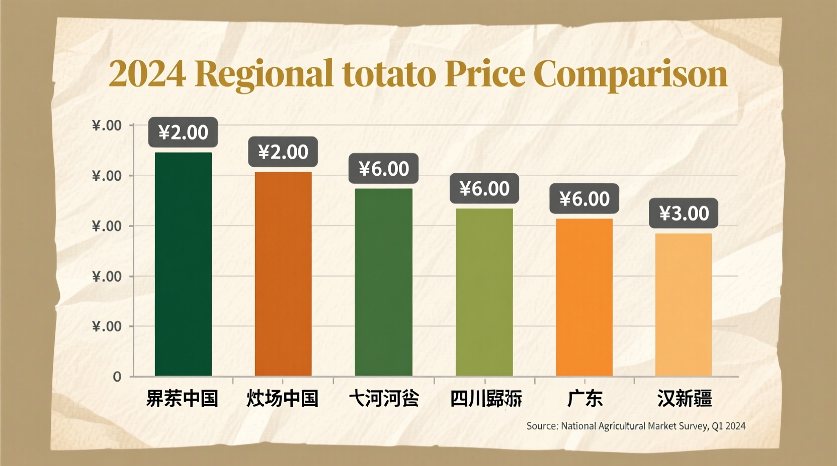 Potato market price comparison chart showing regional variations