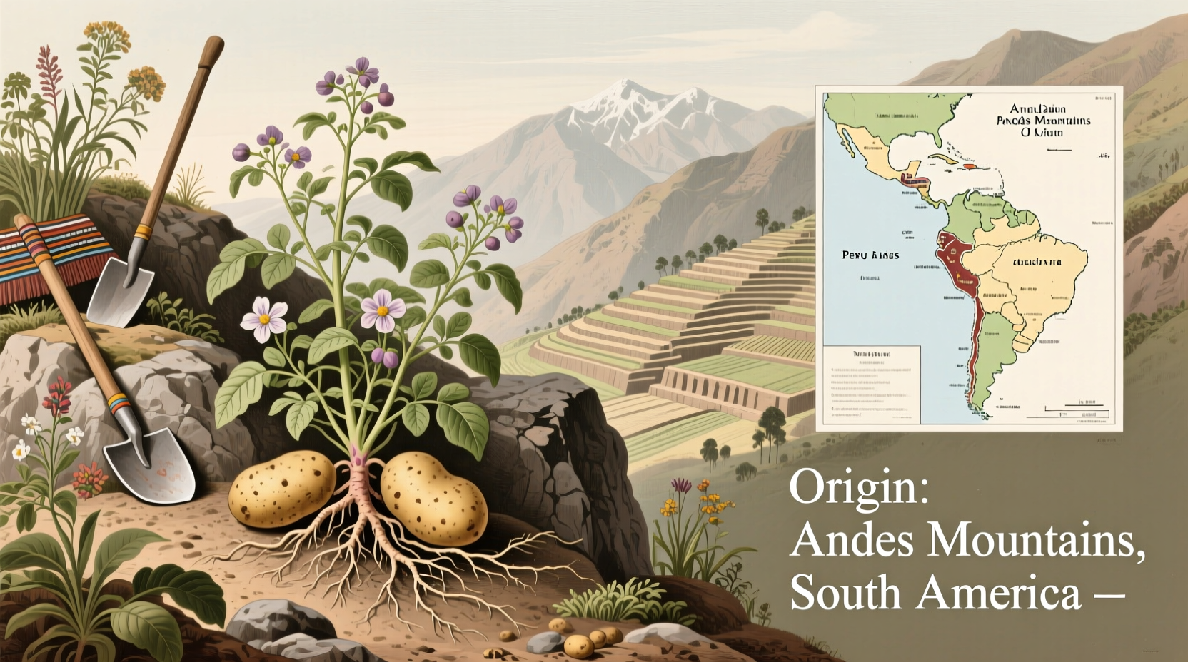 Potato Origin: Andes Mountains of South America