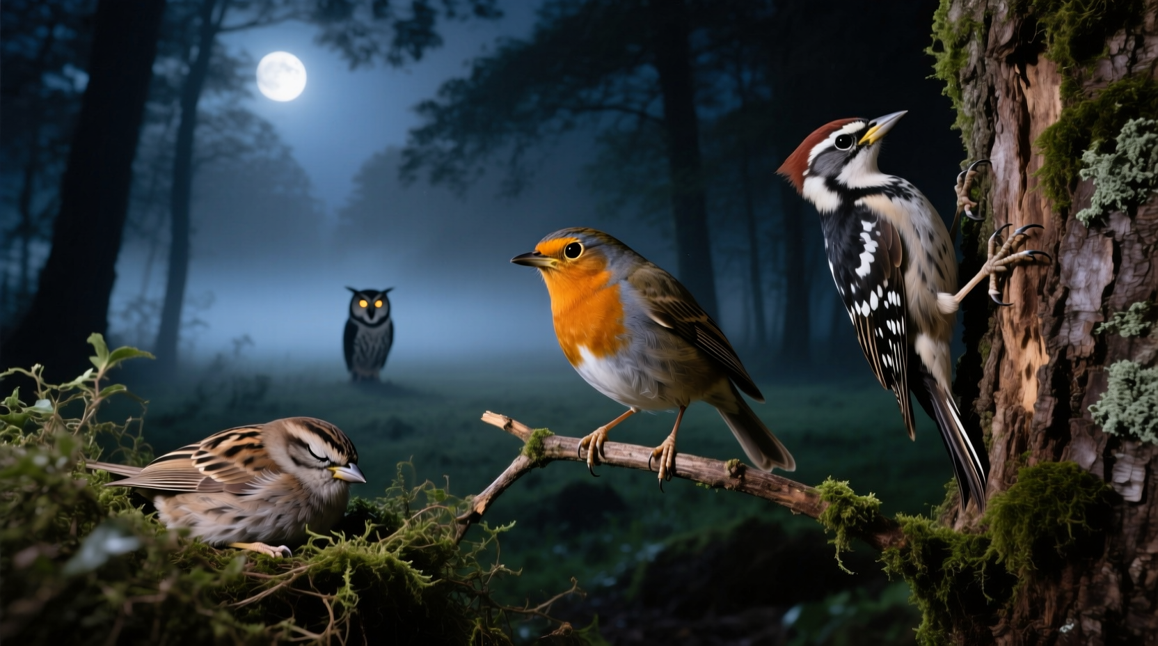 how do birds sleep at night