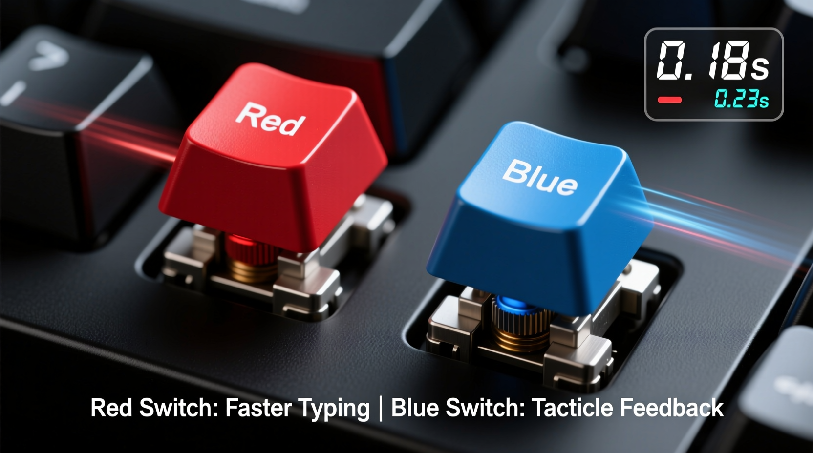 mechanical keyboard switches red vs blue which one is better for typing speed