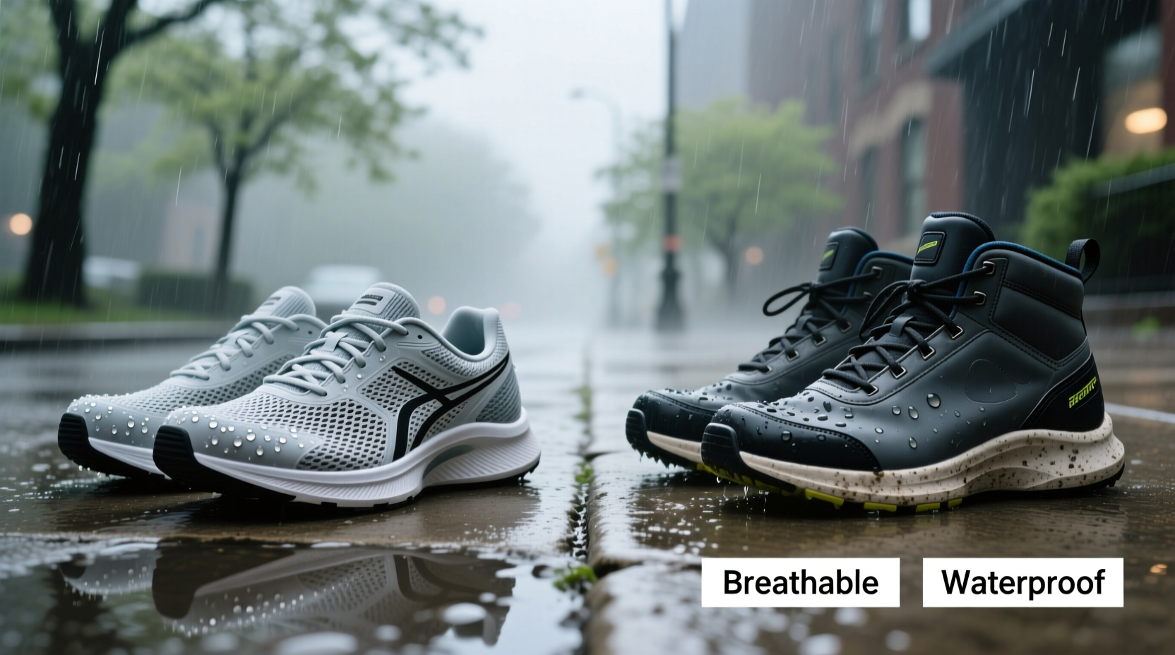breathable running shoes vs waterproof which performs better in spring rain