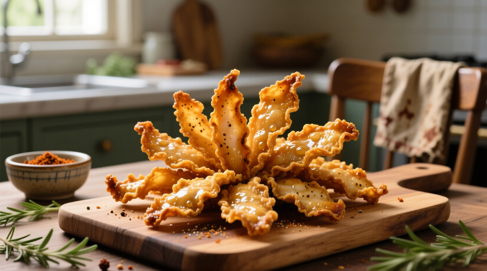 save chicken skin to make an addictive baked snack