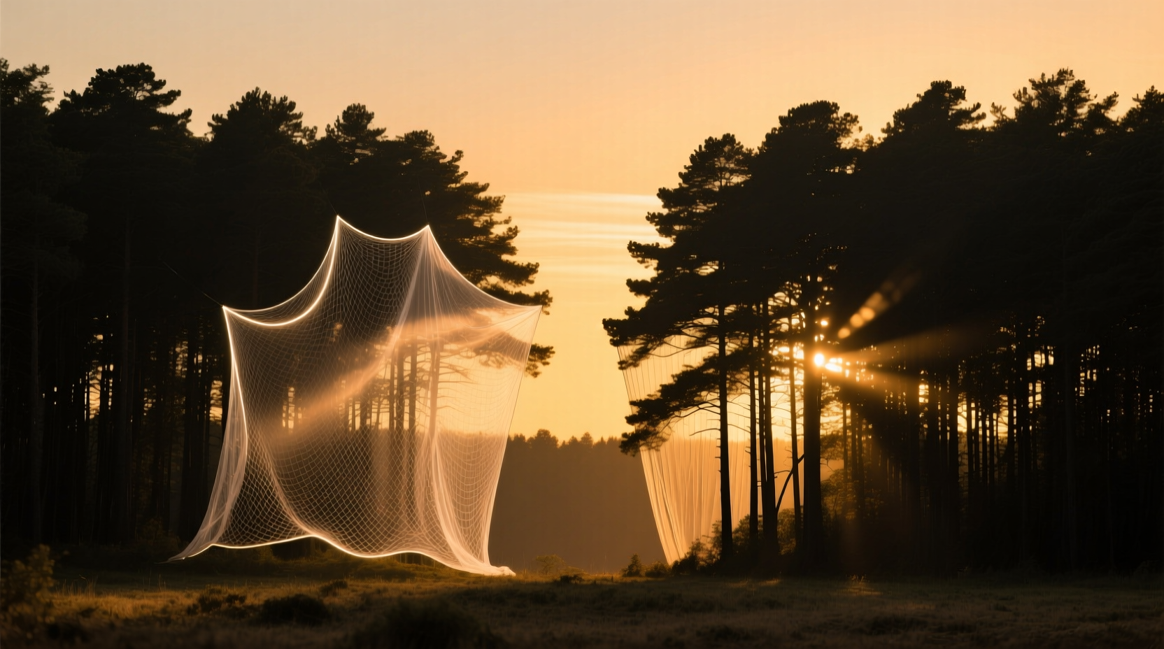 mesh vs solid net lights for outlining trees which gives a fuller effect