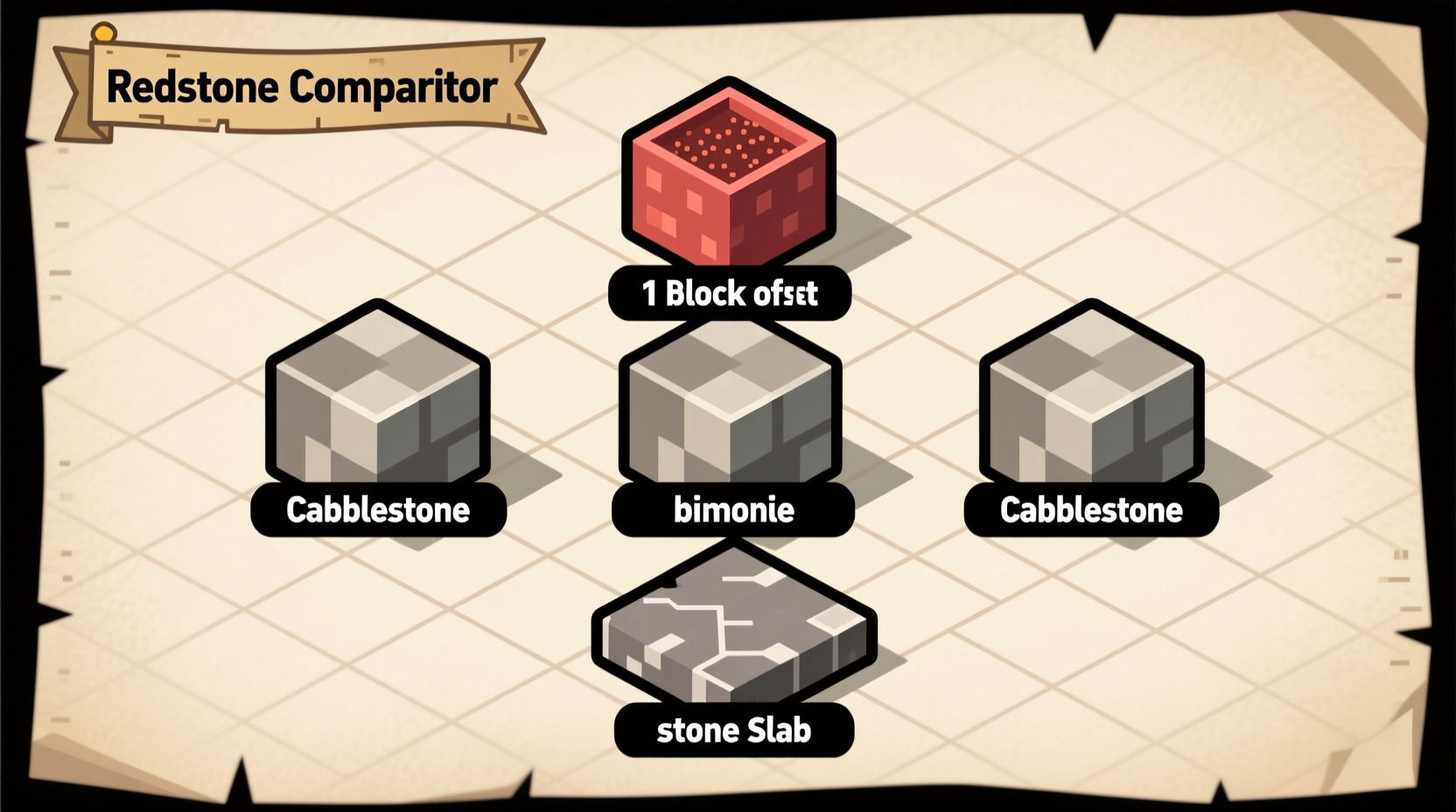 Minecraft redstone comparator crafting diagram