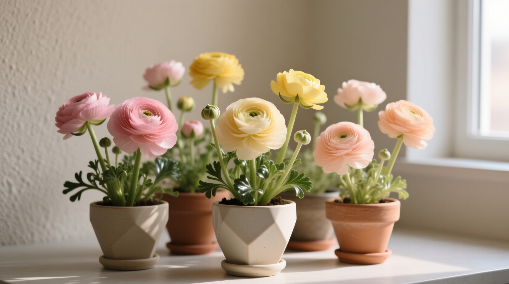 ranunculus in pots