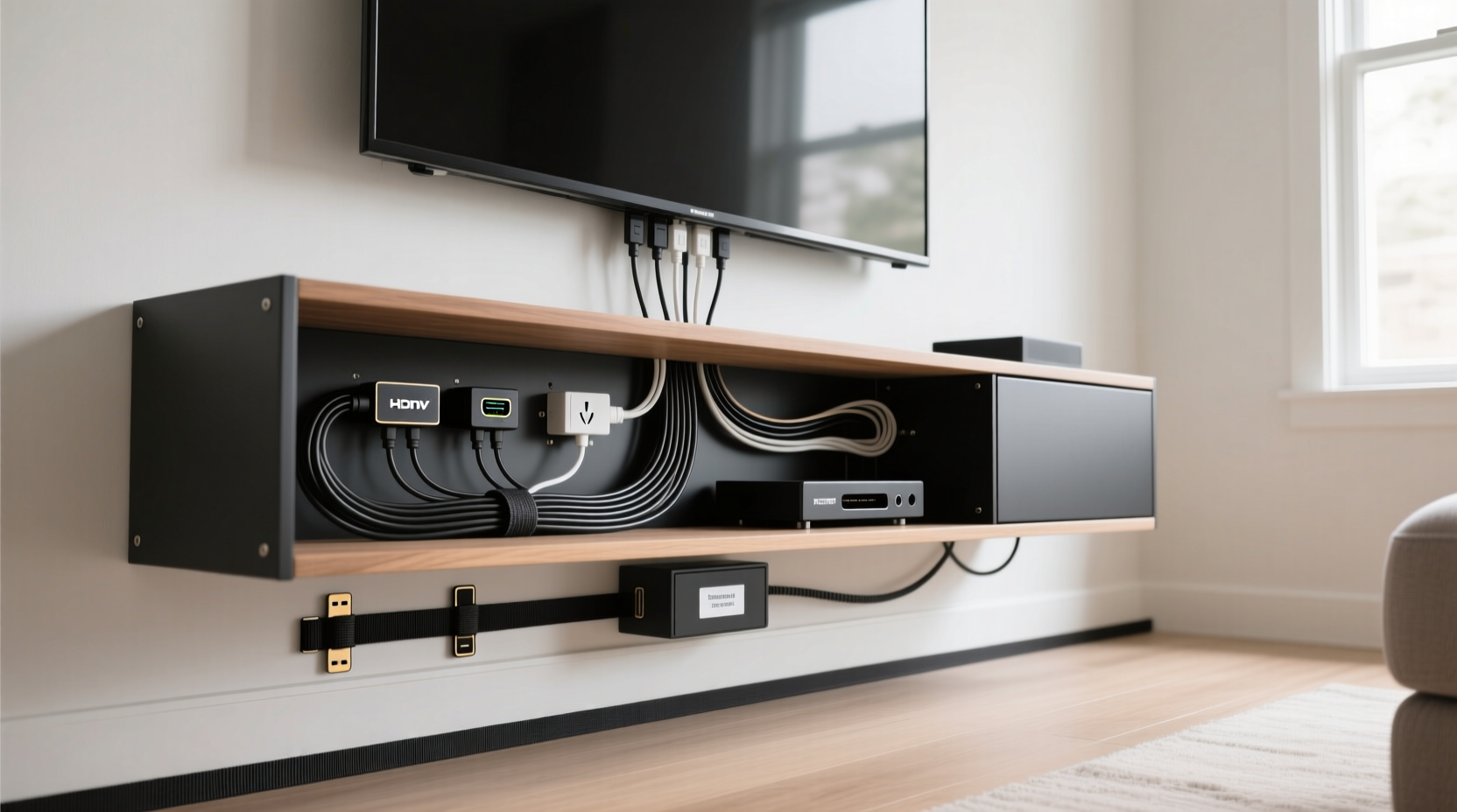 how to hide cords neatly behind your tv stand diy solutions