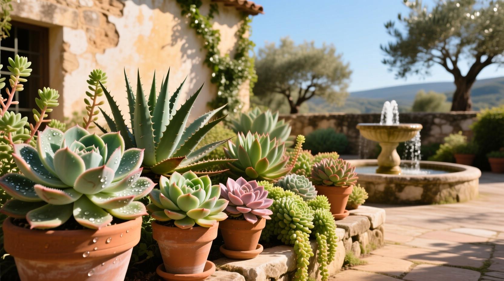 various succulent plants