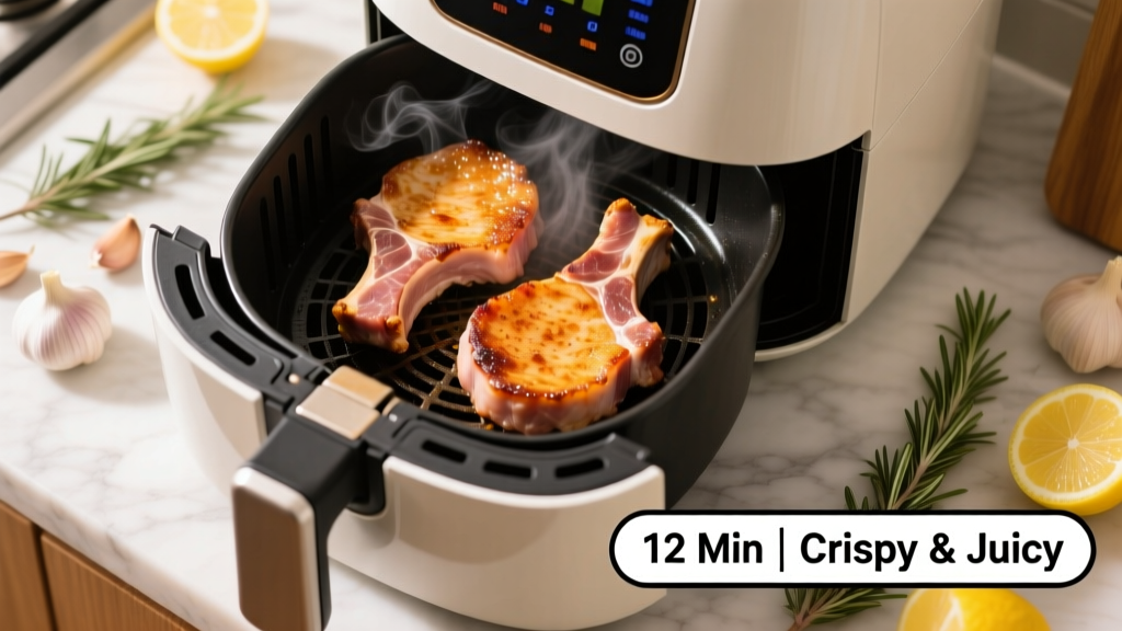 Air Fryer Bone-In Thin Pork Chops: Crispy & Juicy in 12 Min
