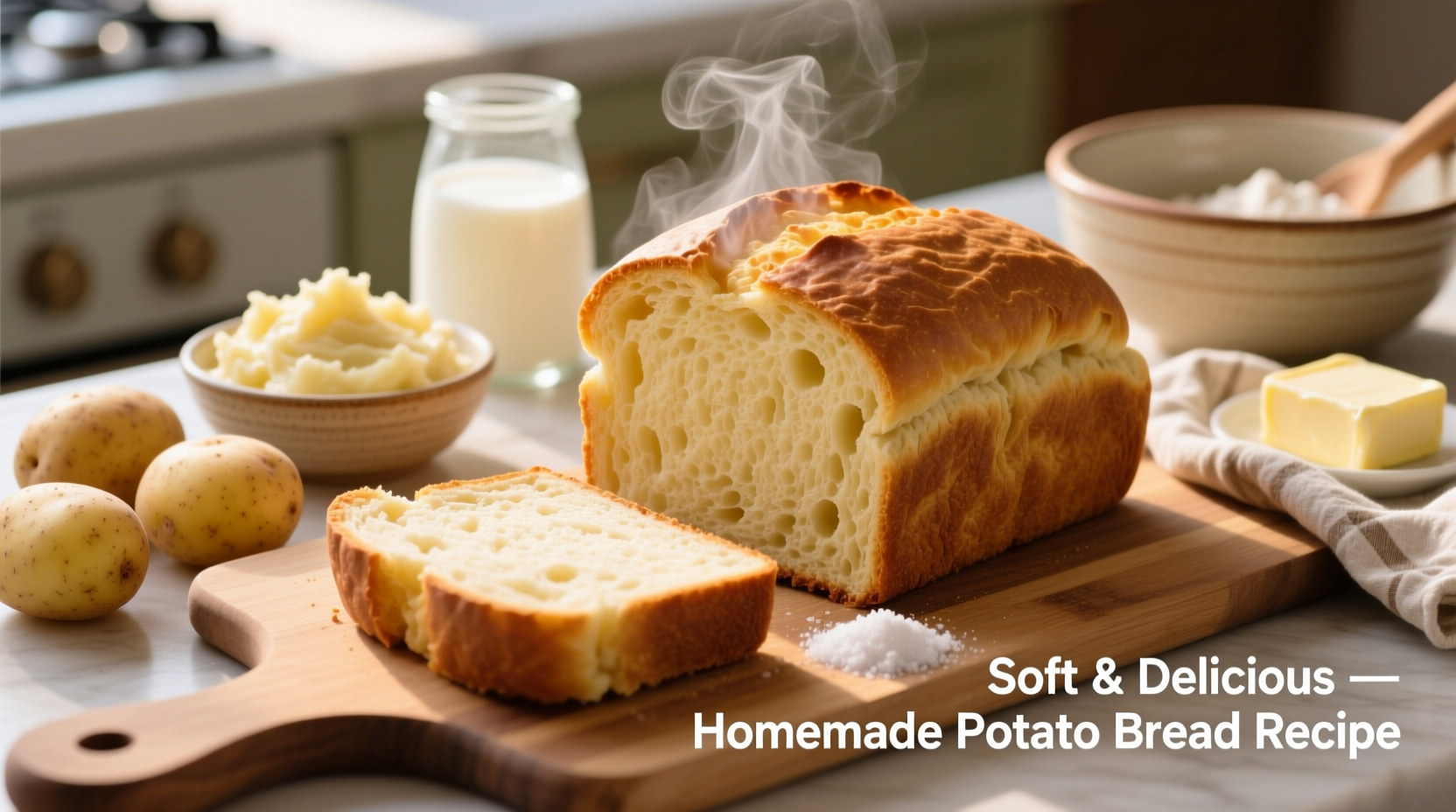 homemade potato bread recipe with soft texture