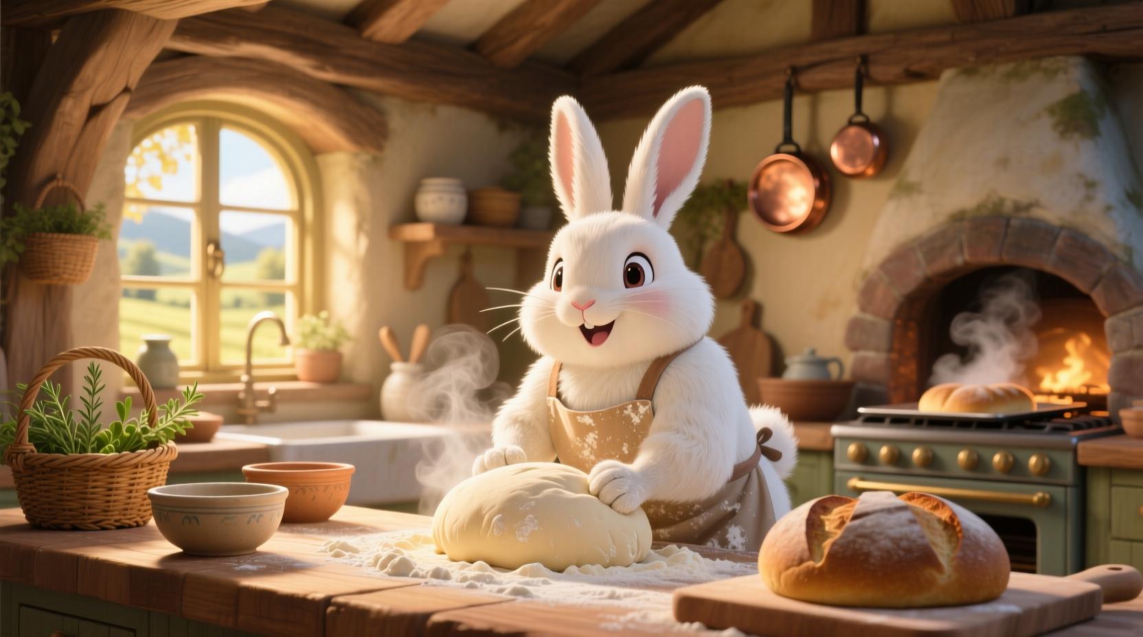 bread baking bunny bread