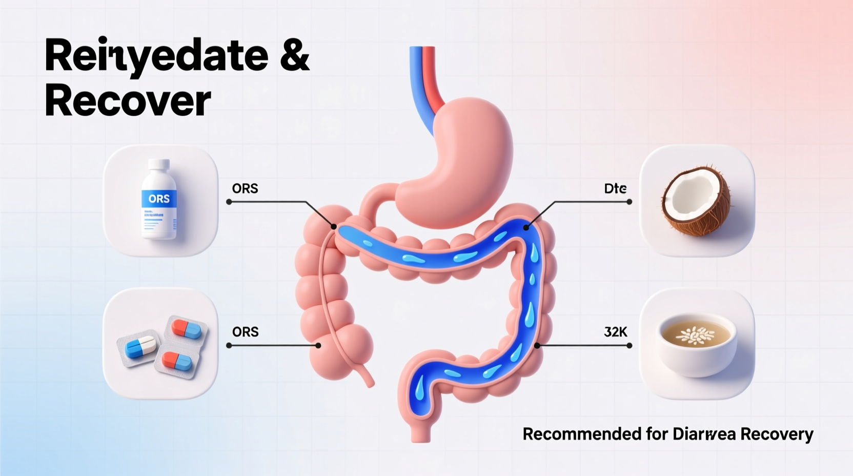 Hydration solutions for diarrhea recovery