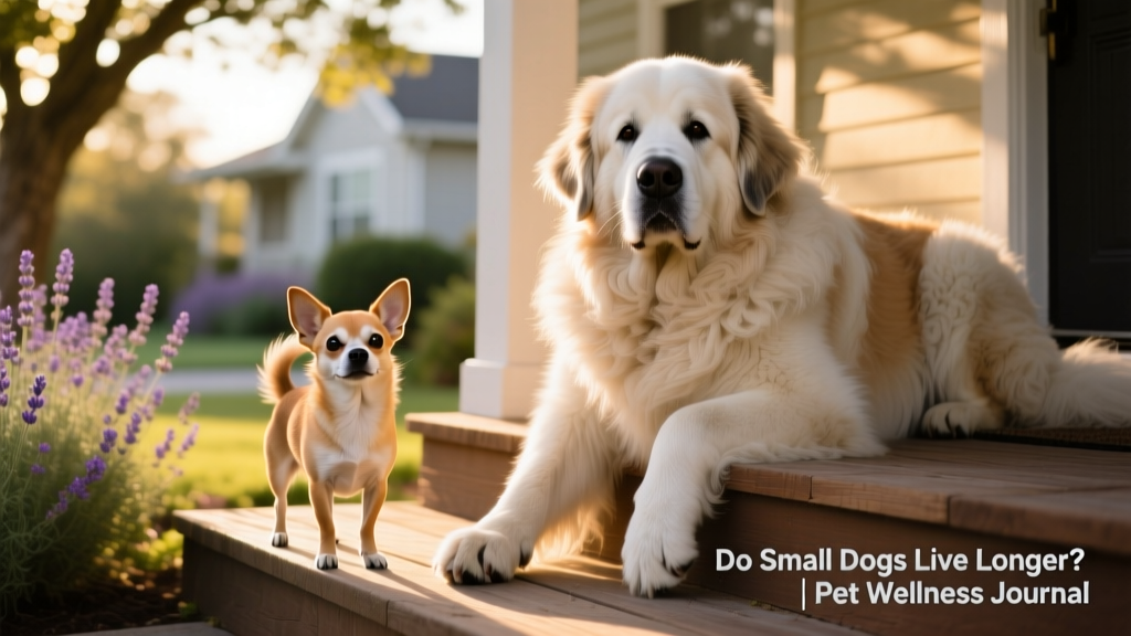 Side-by-side comparison of a tiny Chihuahua and a gentle giant Great Pyrenees, illustrating size contrast
