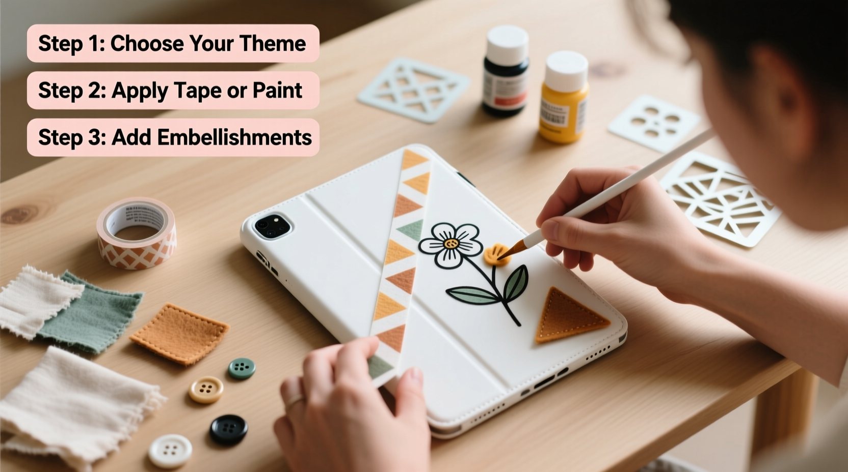 how to personalize a tablet case with easy craft hacks