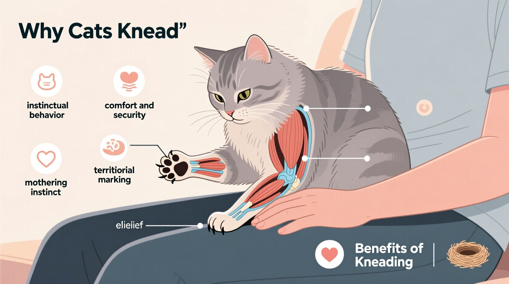 why does my cat knead my lap meaning and benefits