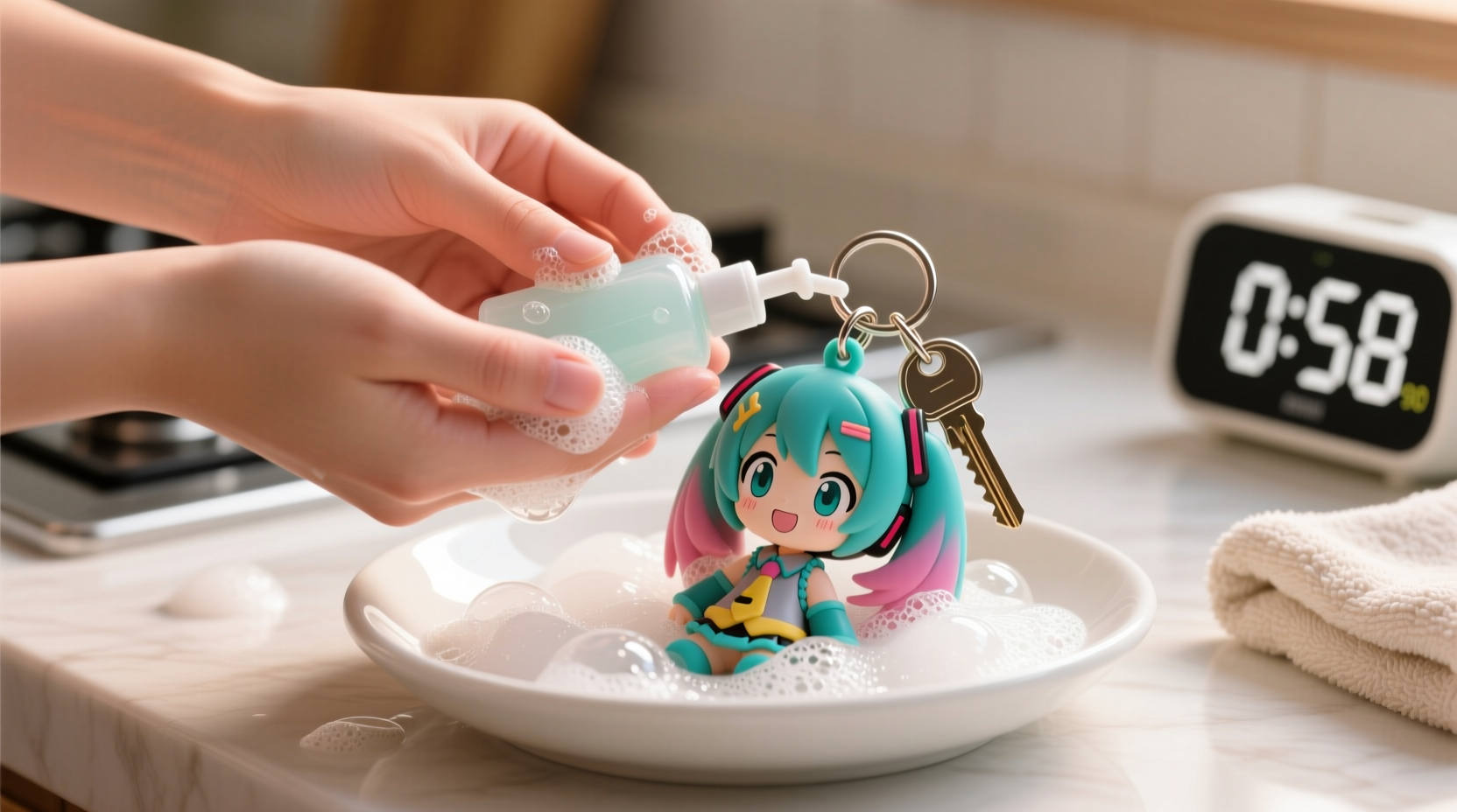 silicone anime keychain dishwasher safety