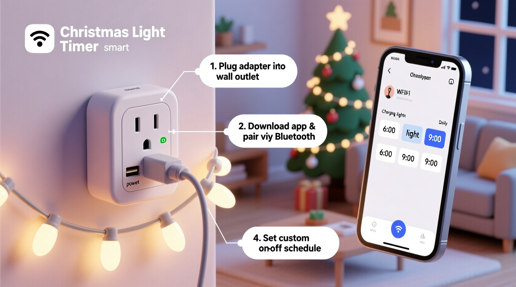 how to make your own diy christmas light timer with an outlet adapter
