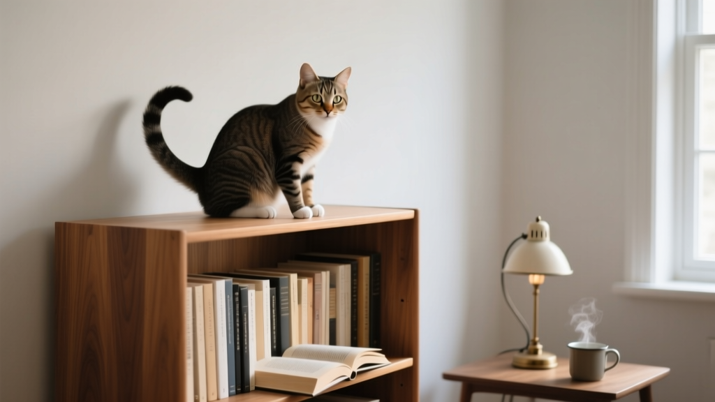 Why Cats Sit on the Top Shelf of Bookcases