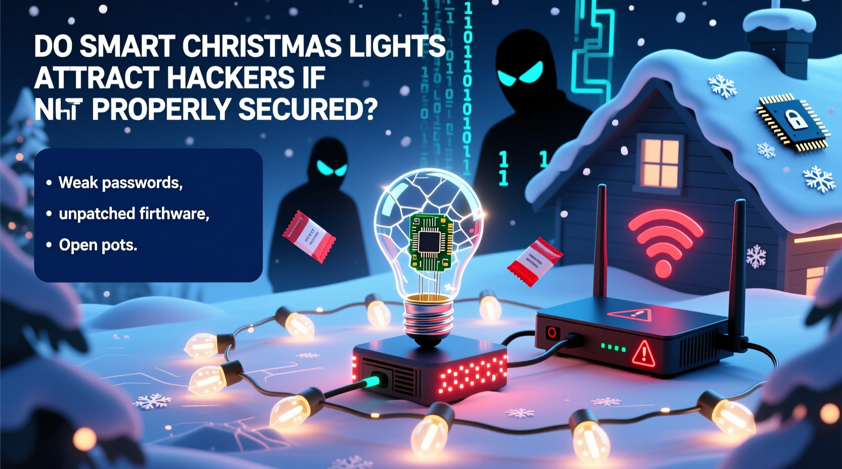 do smart christmas lights attract hackers if not properly secured