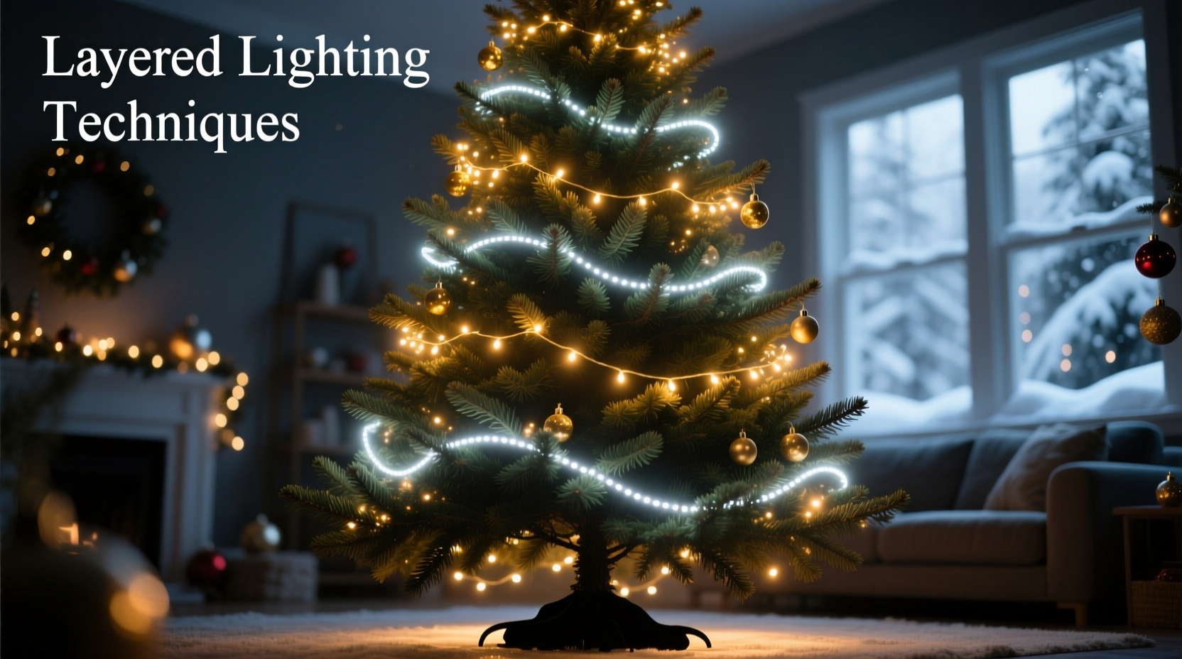 how to create depth on a christmas tree using layered lighting techniques