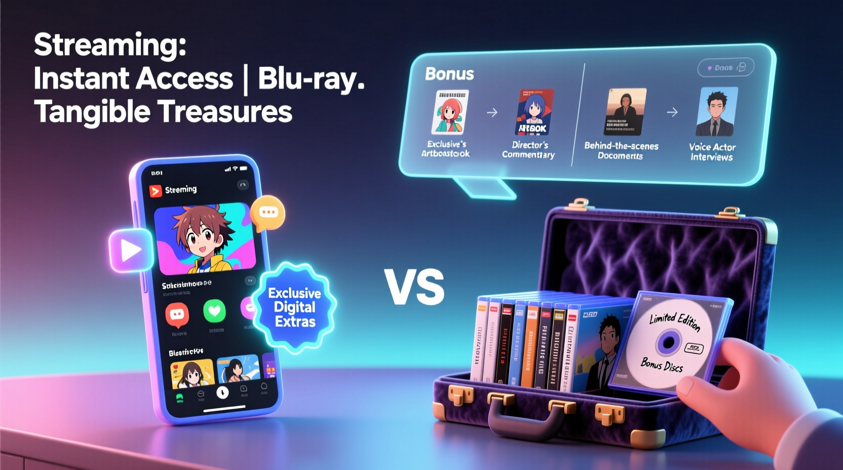 anime streaming services vs physical blu ray collections which offers better bonus content