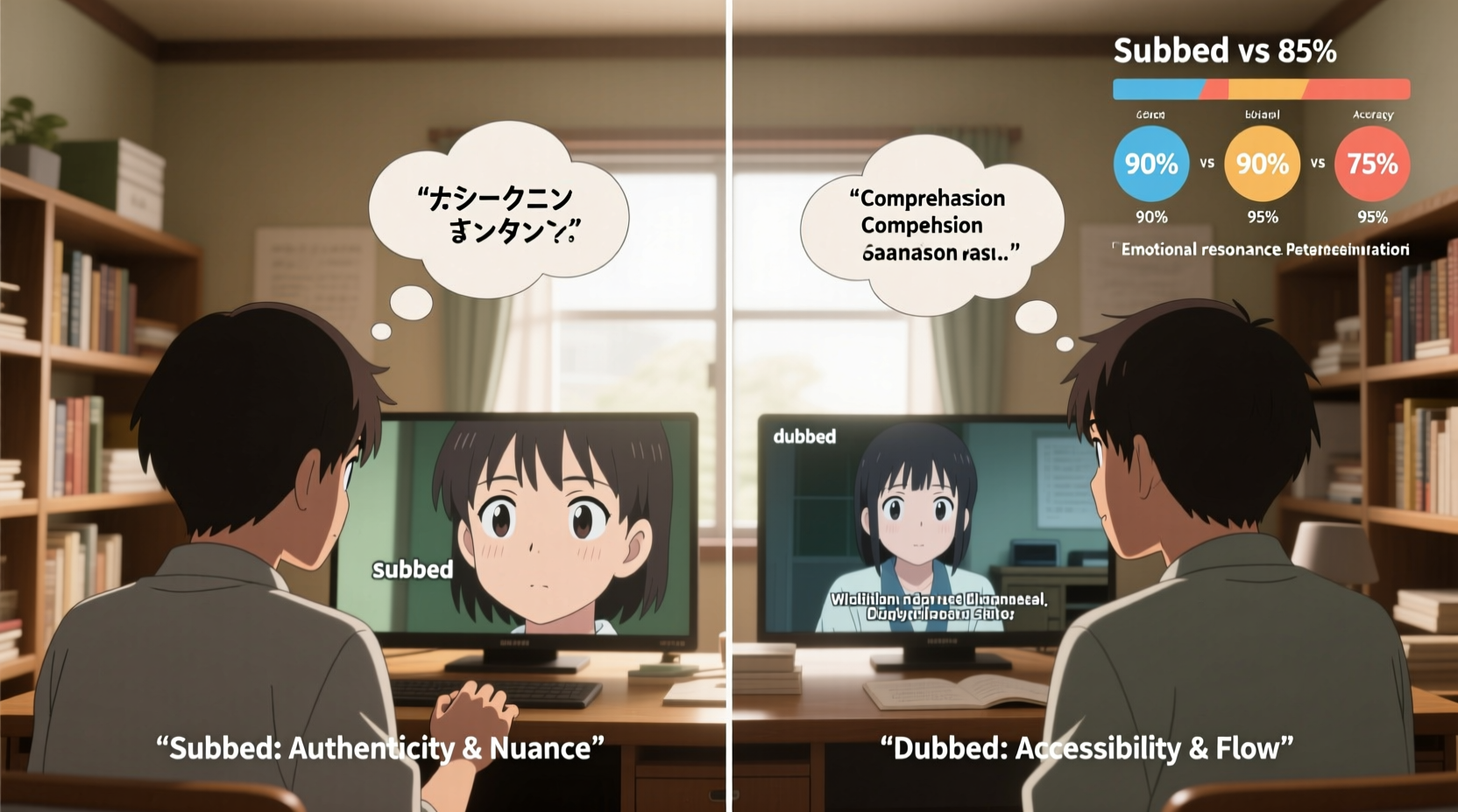 does watching subbed vs dubbed anime change your comprehension