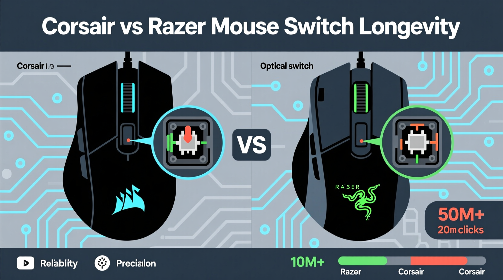 corsair vs razer mouse which brand has better longevity for click switches