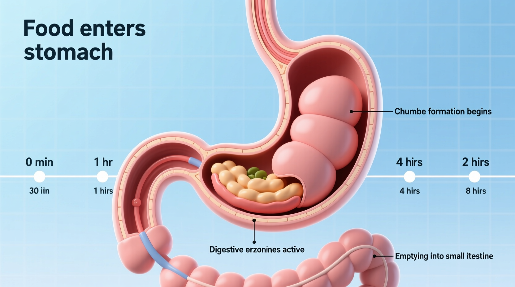 how long does food remain in the stomach