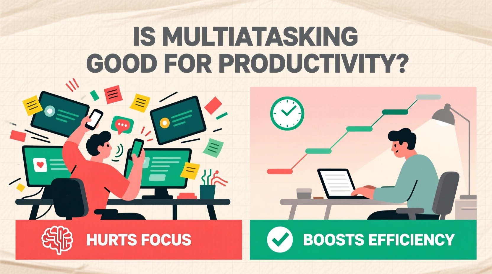 is multitasking good for productivity or does it hurt focus