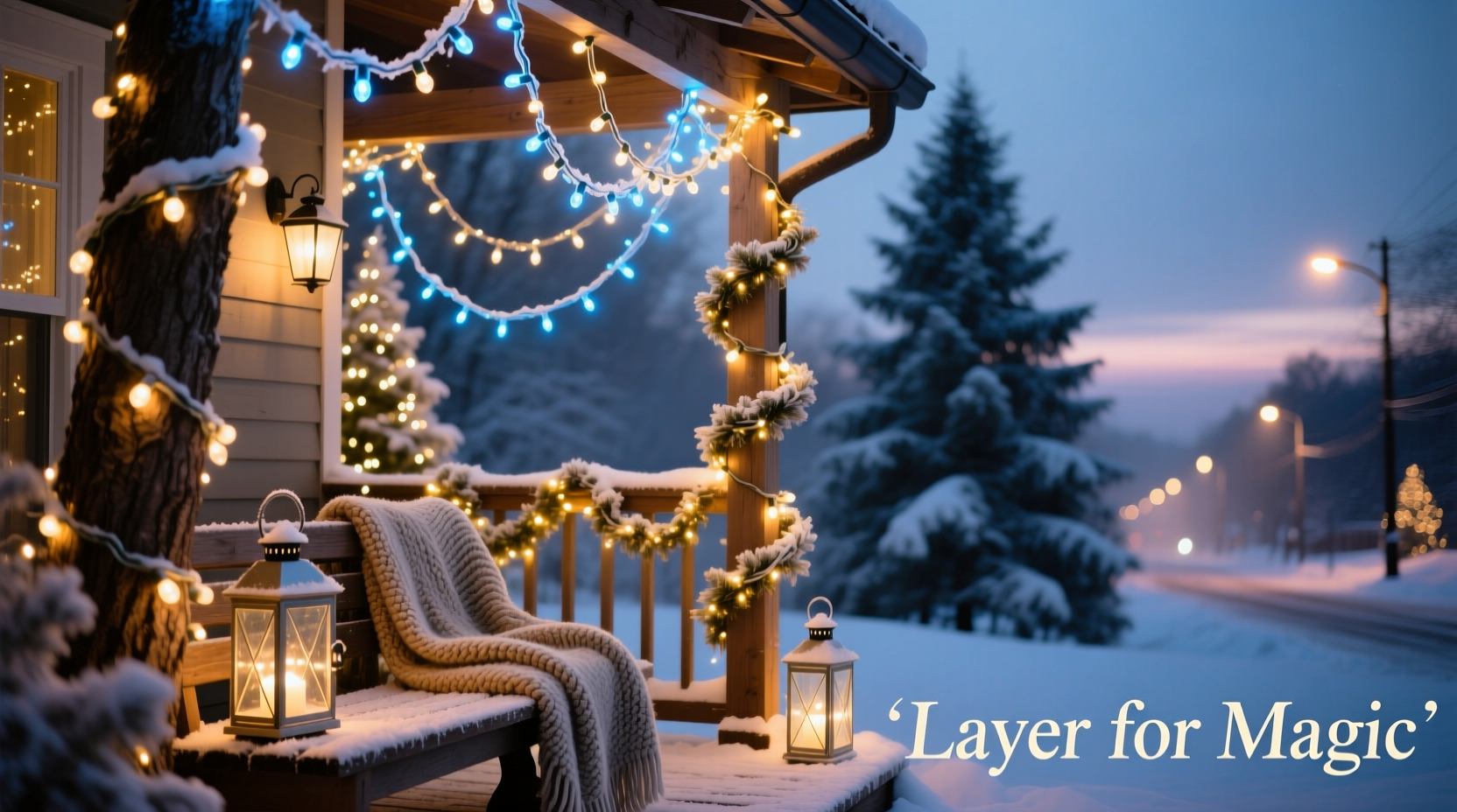 how to layer different types of christmas lights for depth and sparkle
