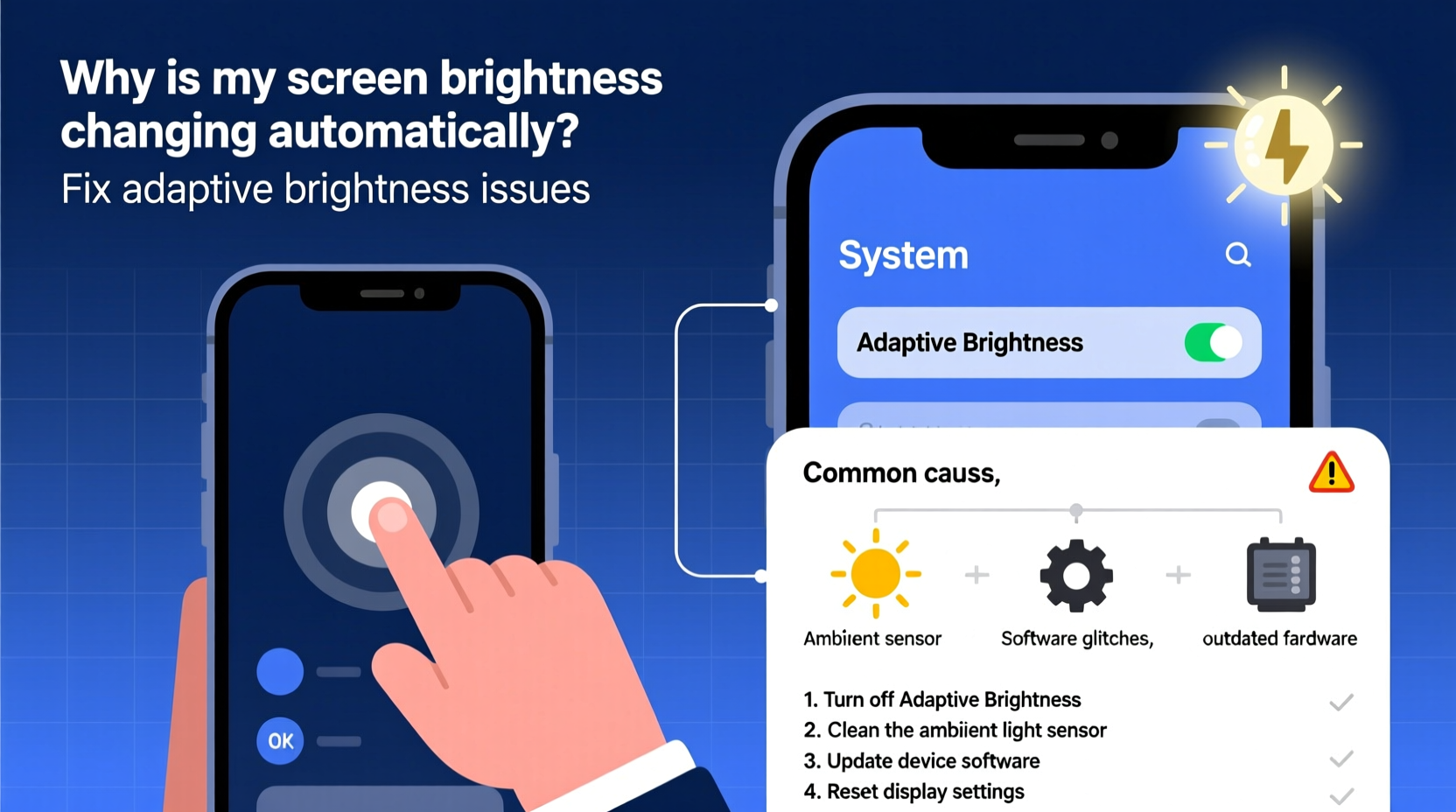 why is my screen brightness changing automatically fixing adaptive settings