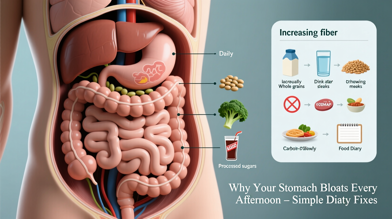 why does my stomach bloat every afternoon and simple dietary changes that help