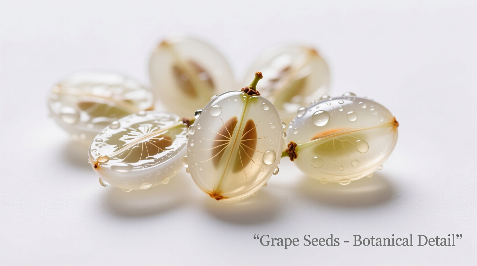 Close-up of grape seeds on white background