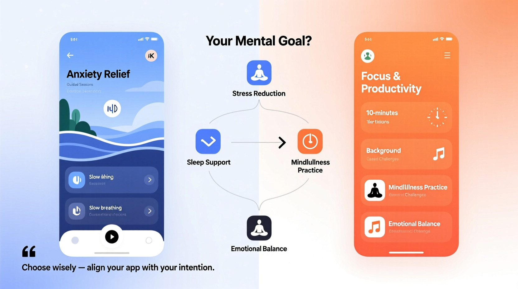 how to choose the right meditation app based on your mental goals