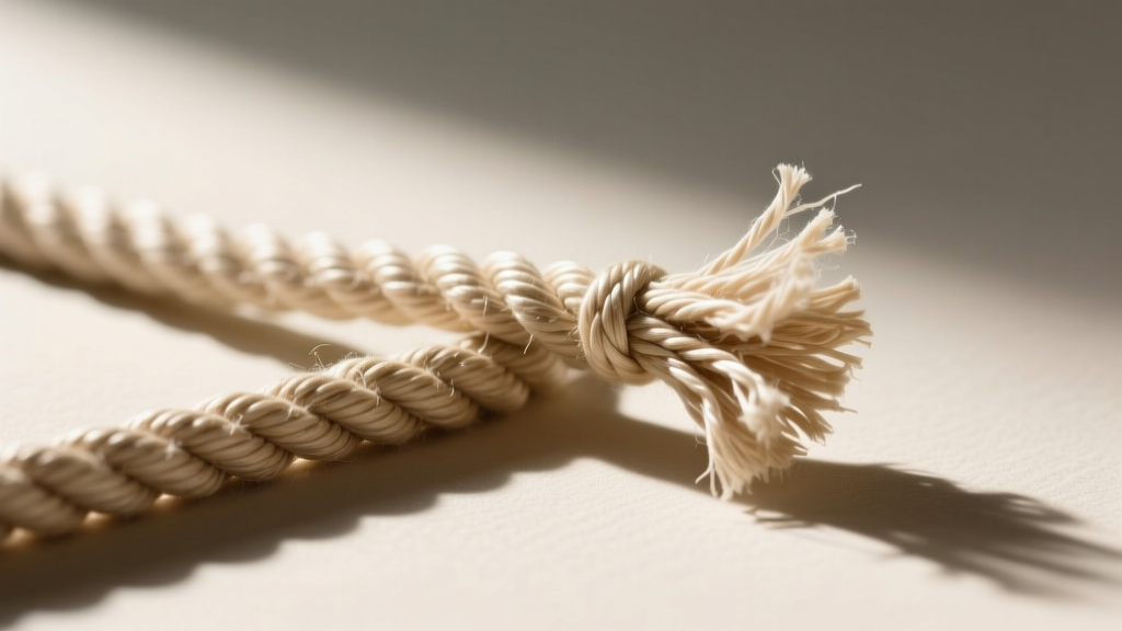Detailed shot of a frayed waxed cotton cord on a men