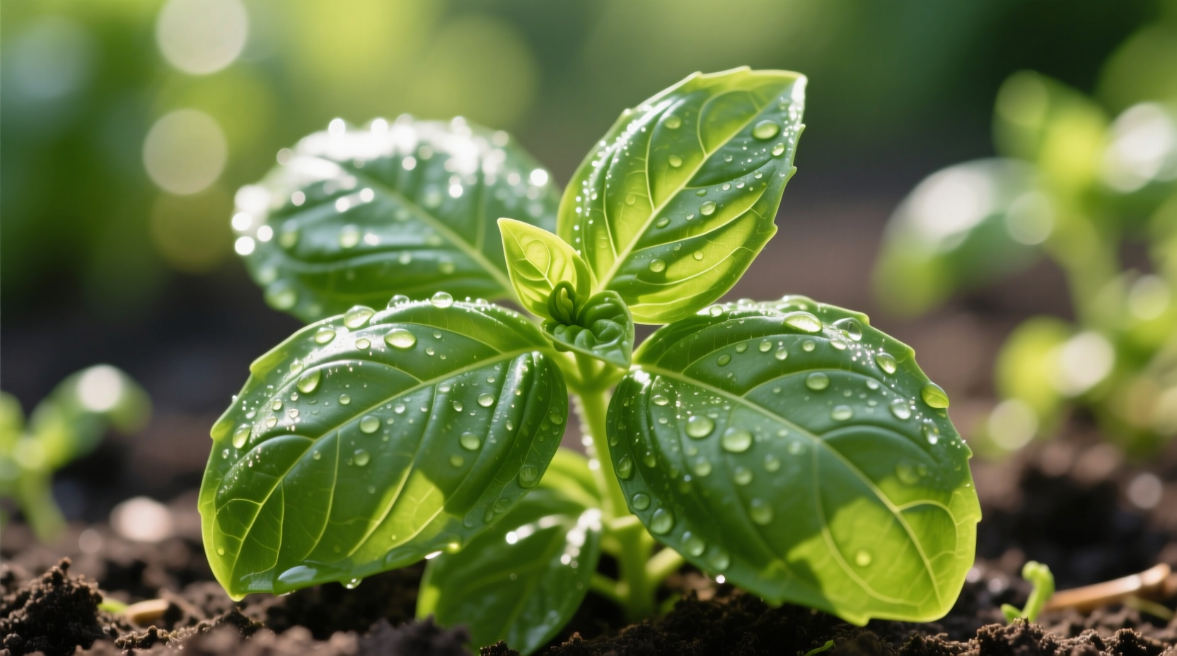 Fresh basil leaves showing vibrant green color and texture
