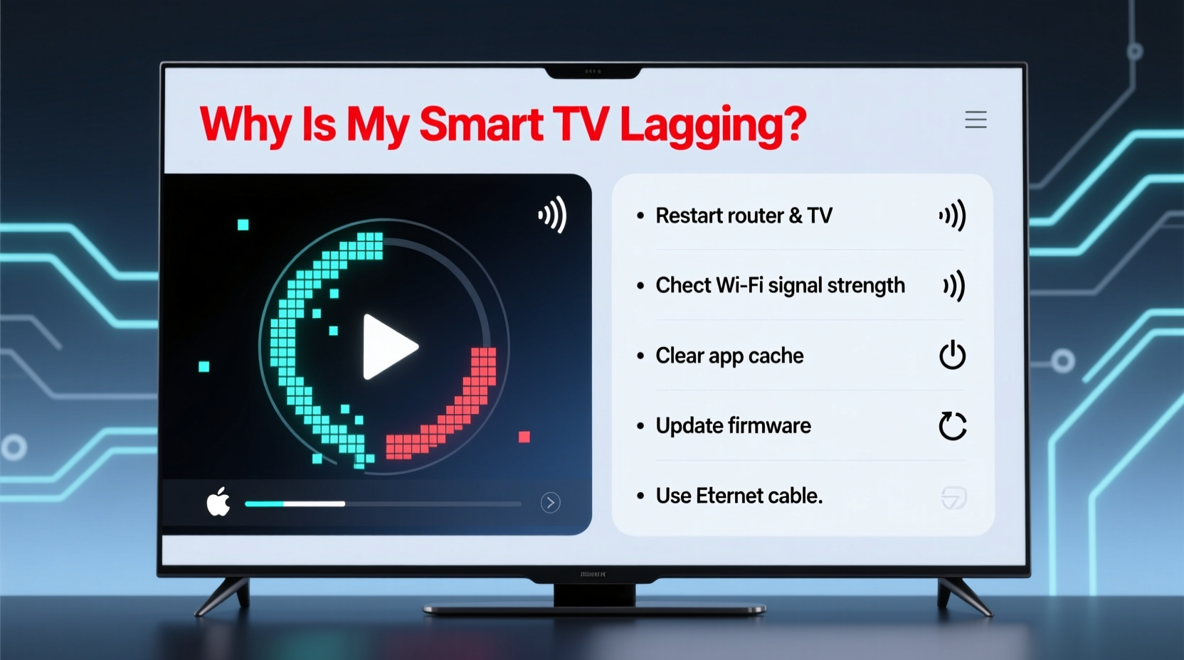 why is my smart tv lagging and how to fix buffering issues fast