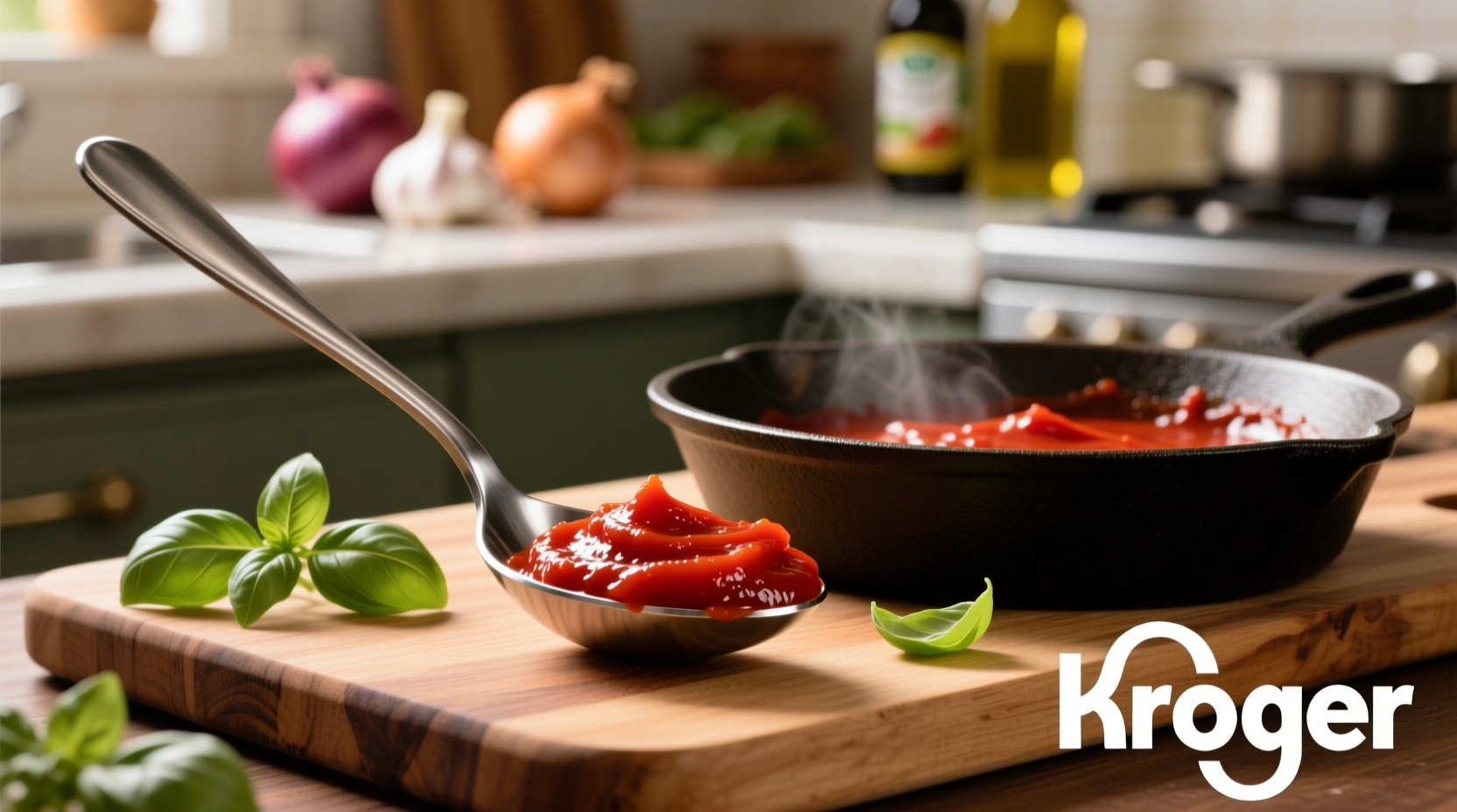 Kroger tomato paste in cooking application
