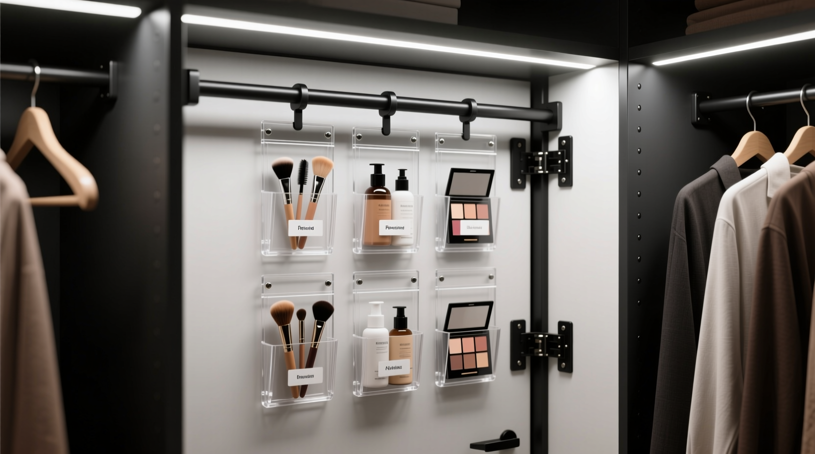 closet organization tips beauty tool storage on doors