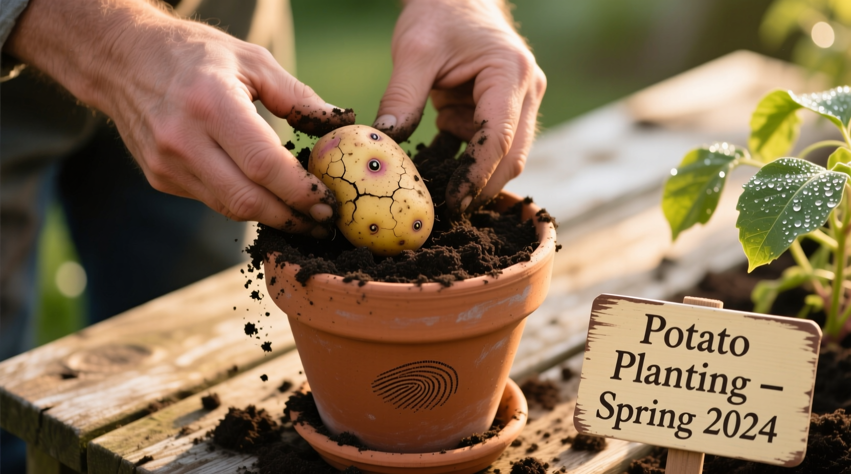 plant a potato in a pot