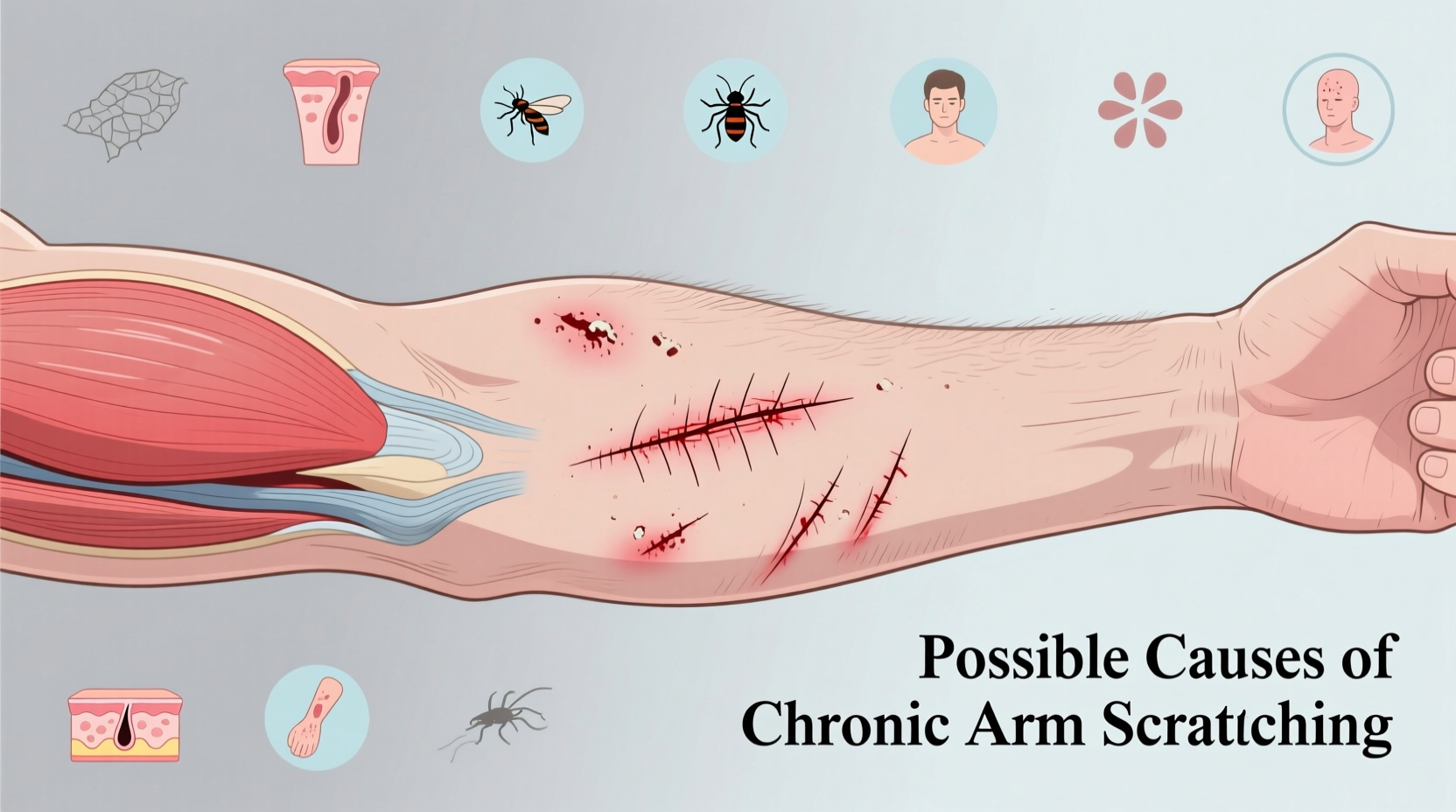 why does my boyfriend always scratch his arms possible causes