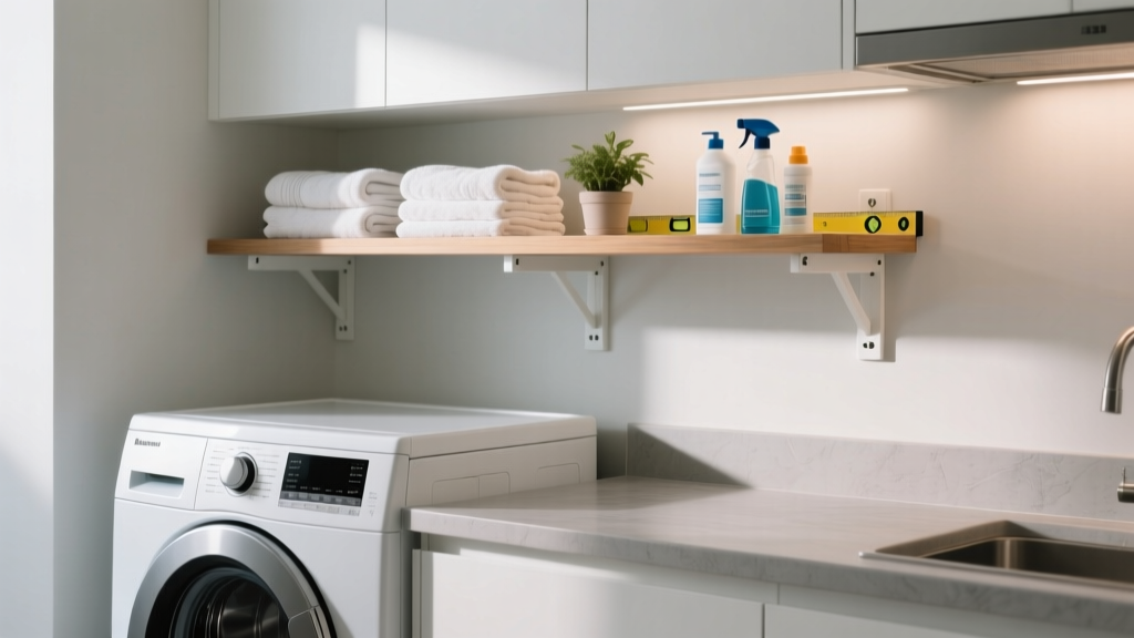 How to Install a Shelf Over the Washing Machine